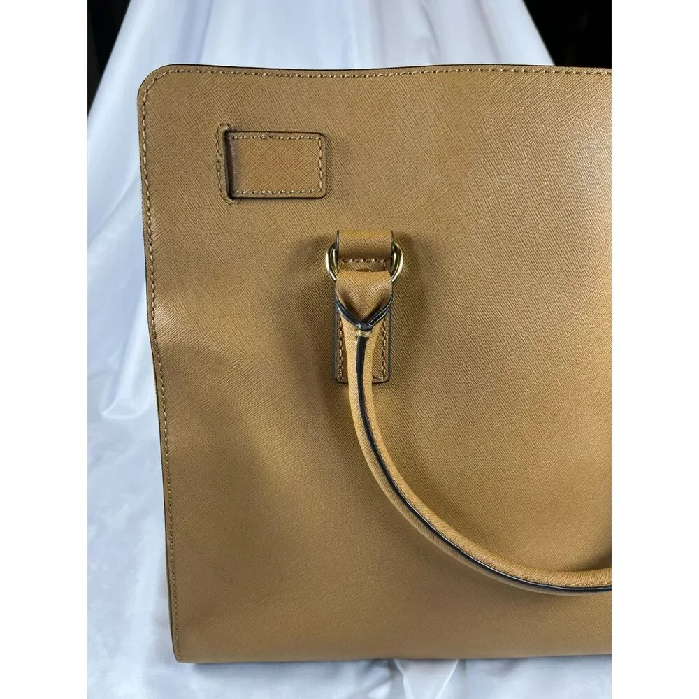 Michael Kors Hamilton Saffiano Leather Medium Satchel Handbag W/ Shoulder Strap